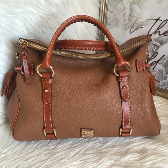 Dooney & Bourke Lrg pebble satchel in caramel tan - Picture 2 of 16